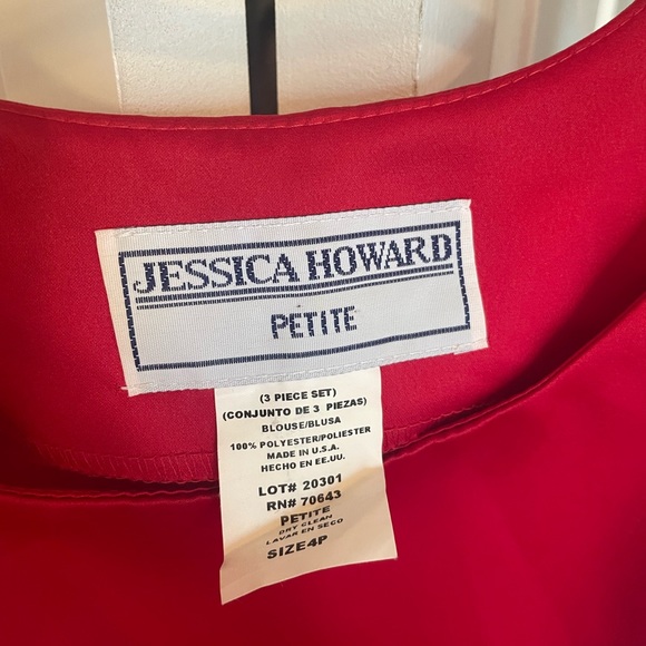 90s y2k vintage structured satin tank top red silk 4P silk shirt - Picture 3 of 4